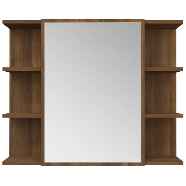 Bad Spiegelschrank Braun Eiche 80x64 cm