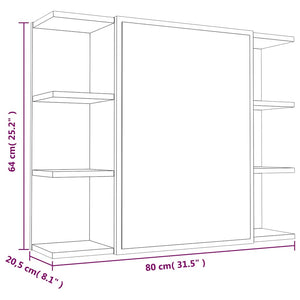 Bad Spiegelschrank Braun Eiche 80x64 cm