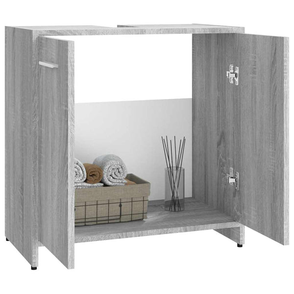 Badezimmerschrank Grau Sonoma 60 cm