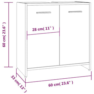 Badezimmerschrank Grau Sonoma 60 cm