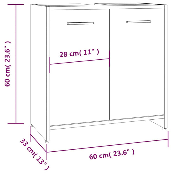 Badezimmerschrank Grau Sonoma 60 cm