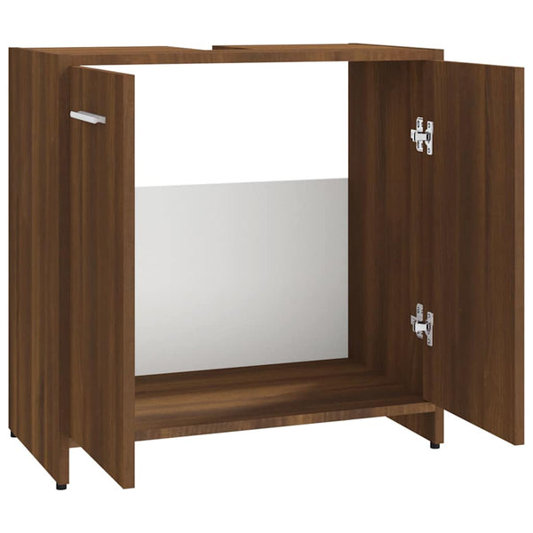 Badezimmerschrank Braun Eiche 60cm