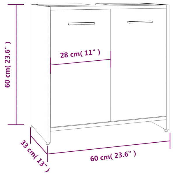 Badezimmerschrank Braun Eiche 60cm