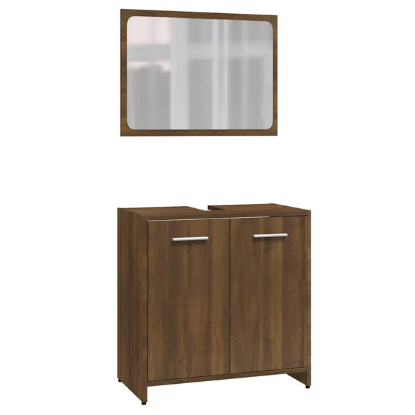 vidaXL Ensemble de meubles de salle de bain Marron aspect chêne Bois d'ingénierie