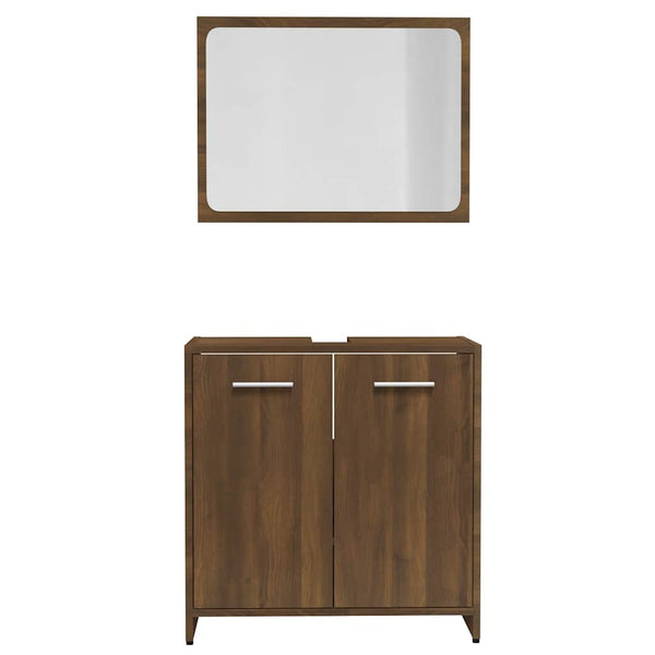 vidaXL Ensemble de meubles de salle de bain Marron aspect chêne Bois d'ingénierie