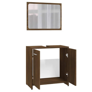 vidaXL Ensemble de meubles de salle de bain Marron aspect chêne Bois d'ingénierie