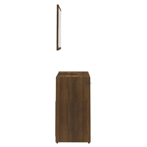 vidaXL Ensemble de meubles de salle de bain Marron aspect chêne Bois d'ingénierie