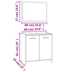 vidaXL Ensemble de meubles de salle de bain Marron aspect chêne Bois d'ingénierie