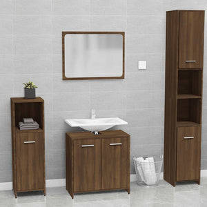 vidaXL Ensemble de meubles de salle de bain Marron aspect chêne Bois d'ingénierie