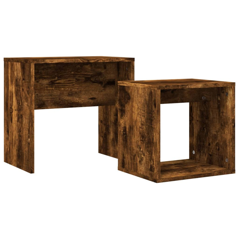 vidaXL Nesting Tables 2 pcs Smoked Oak Engineered Wood