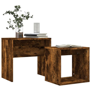 vidaXL Tables gigognes 2 pcs Chêne fumé Bois d'ingénierie