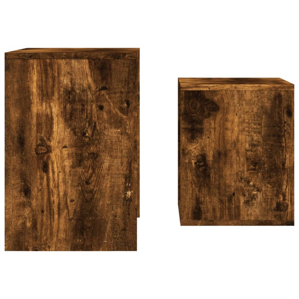 vidaXL Tables gigognes 2 pcs Chêne fumé Bois d'ingénierie