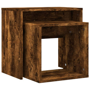 vidaXL Tables gigognes 2 pcs Chêne fumé Bois d'ingénierie