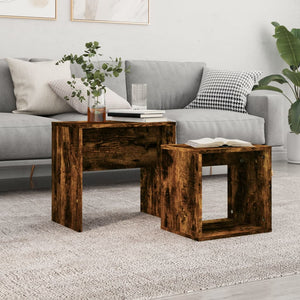 vidaXL Tables gigognes 2 pcs Chêne fumé Bois d'ingénierie