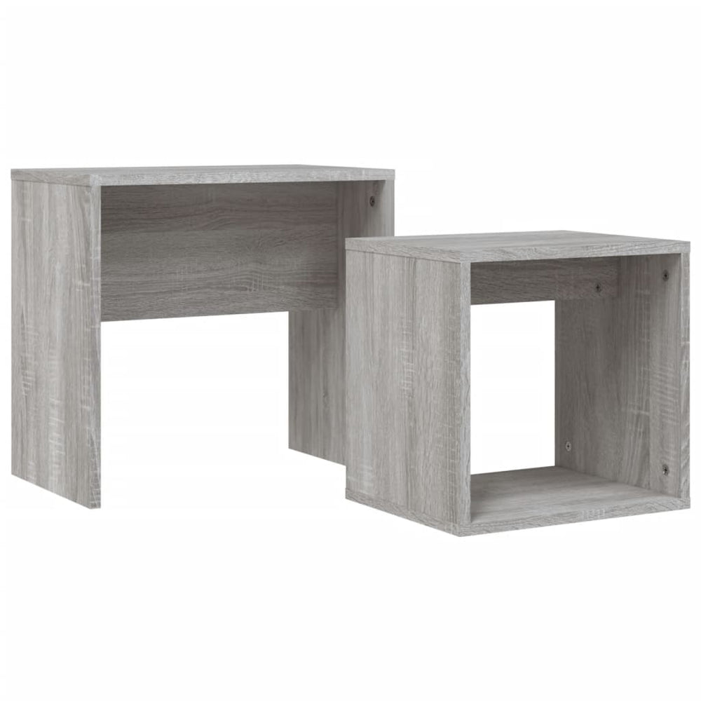 vidaXL Nesting Tables 2 pcs Grey Sonoma Engineered Wood