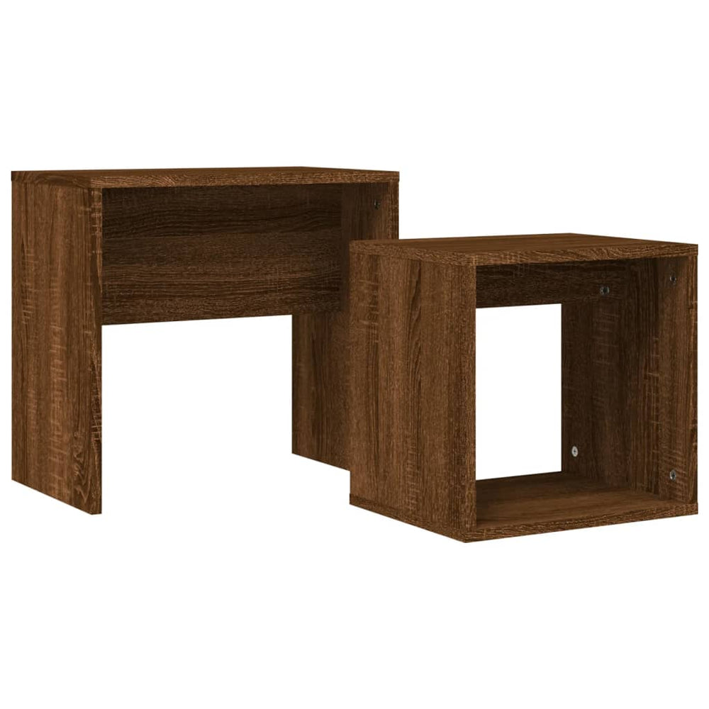 vidaXL Nesting Tables 2 pcs Brown Oak-Look Engineered Wood