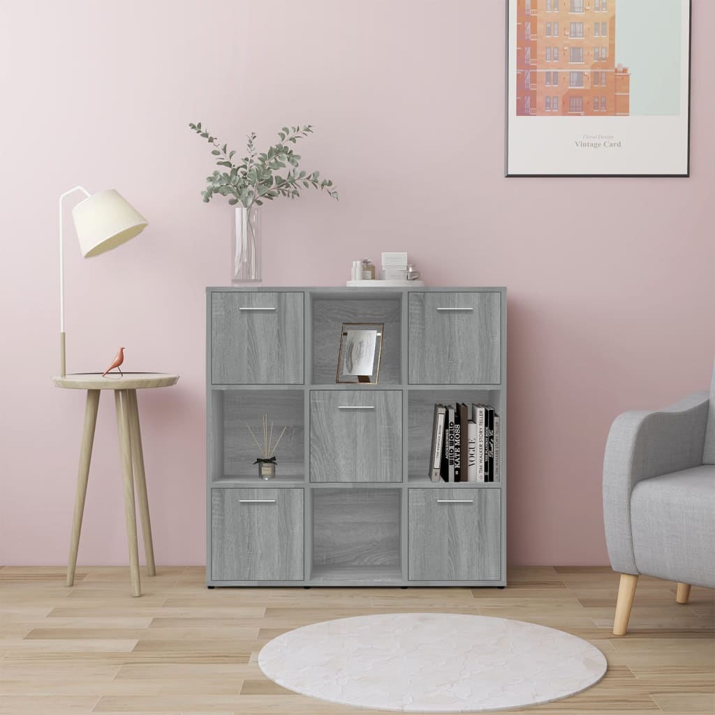 Bücherregal Grau Sonoma 90x90 cm