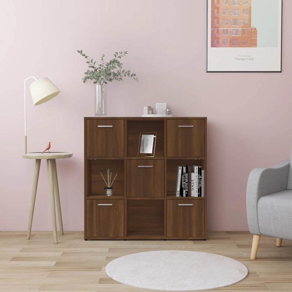 vidaXL Bibliothèque marron aspect chêne 90x30x90 cm Bois d'ingénierie