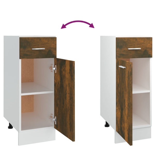 Unterschrank Lyon Räuchereiche 30 cm mit Schublade