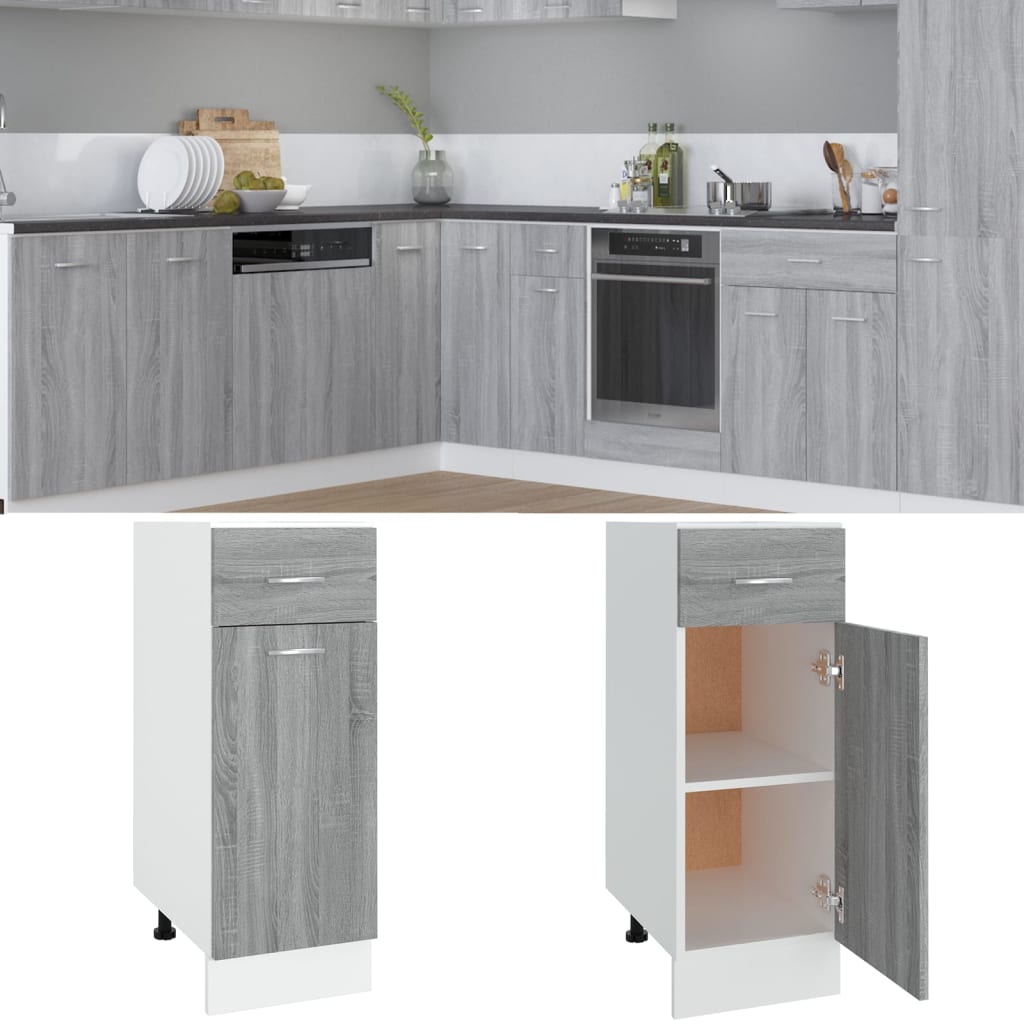 Unterschrank Lyon Grau Sonoma 30x46x81,5 cm