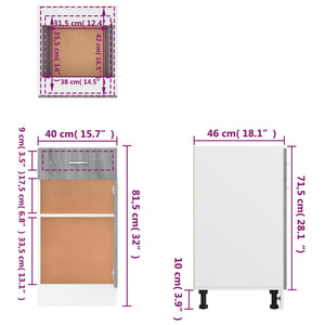 Unterschrank Lyon Grau Sonoma 40 cm
