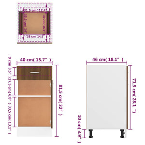 Unterschrank Lyon Braun Eiche 40x46x81,5 cm