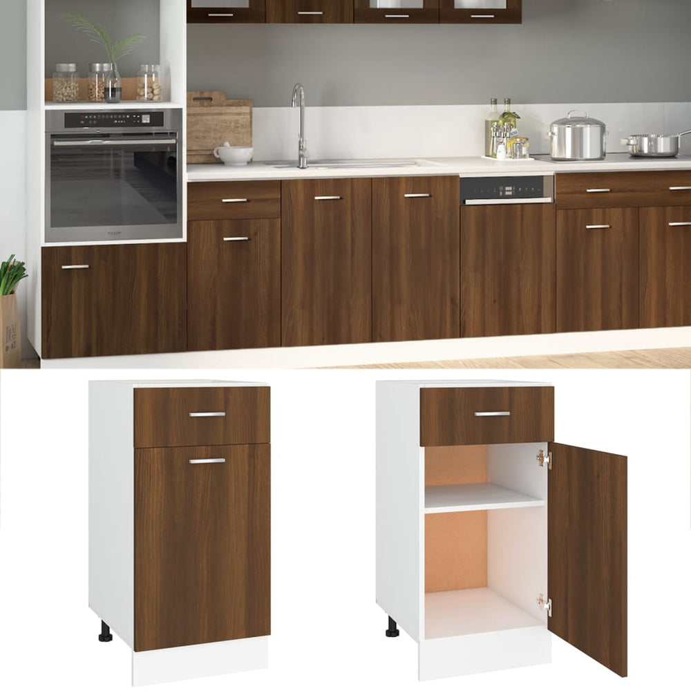 Unterschrank Lyon Braun Eiche 40x46x81,5 cm