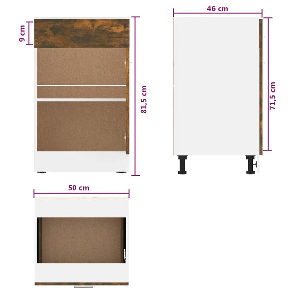 Unterschrank Lyon Räuchereiche 50 cm