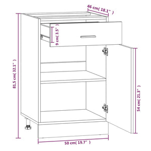 Unterschrank Lyon Räuchereiche 50 cm