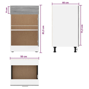 Unterschrank Lyon Grau Sonoma 50 cm