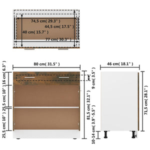 Unterschrank Lyon Räuchereiche 80 cm
