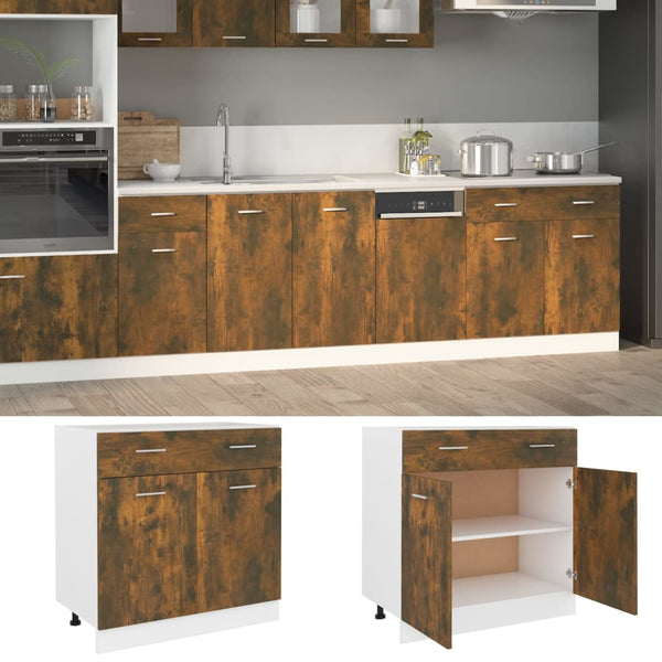 Unterschrank Lyon Räuchereiche 80 cm