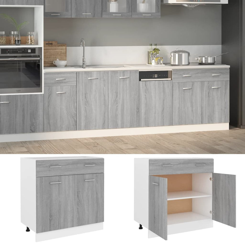Unterschrank Grau Sonoma 80cm