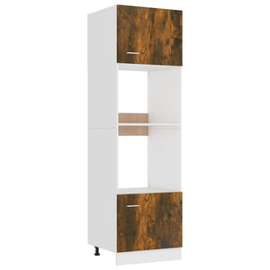 vidaXL Meuble de cuisine pour micro-ondes Lyon chêne fumé 60x57x207 cm Aggloméré