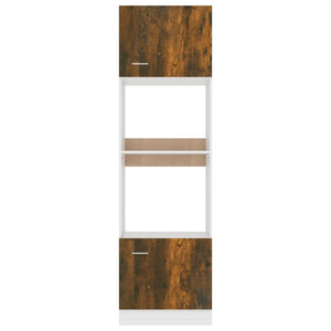 vidaXL Meuble de cuisine pour micro-ondes Lyon chêne fumé 60x57x207 cm Aggloméré