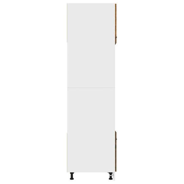 vidaXL Meuble de cuisine pour micro-ondes Lyon chêne fumé 60x57x207 cm Aggloméré