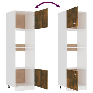 vidaXL Meuble de cuisine pour micro-ondes Lyon chêne fumé 60x57x207 cm Aggloméré