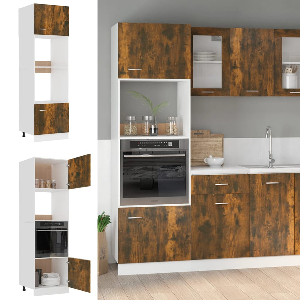 Mikrowellen-Umbau Schrank Räuchereiche 60x207 cm