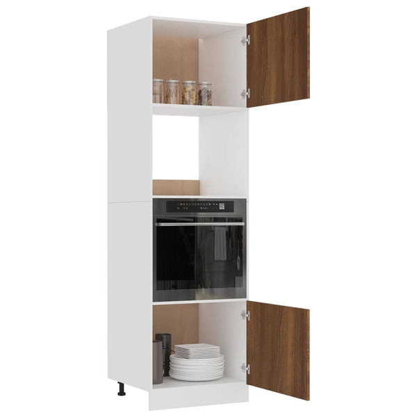 Mikrowellen-Umbau Schrank Lyon Eiche Braun 60x207 cm