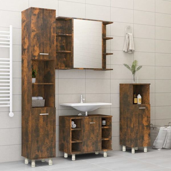 Badschrank Räuchereiche 30x30x95 cm