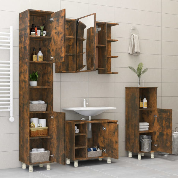 Badschrank Räuchereiche 30x30x95 cm