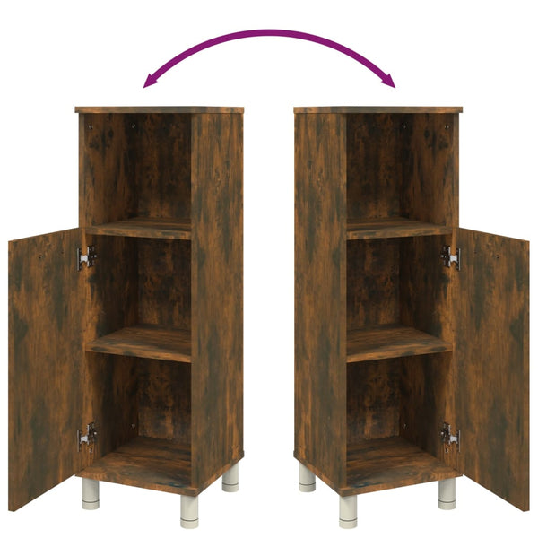 Badschrank Räuchereiche 30x30x95 cm