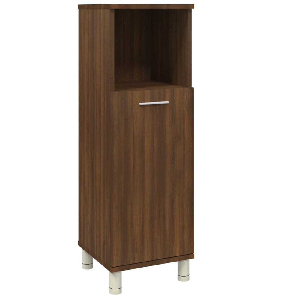Badschrank Braun Eichenoptik 30x30x95 cm