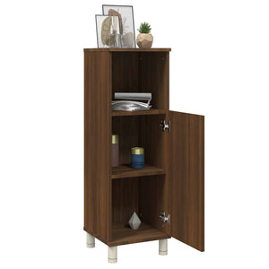 Badschrank Braun Eichenoptik 30x30x95 cm