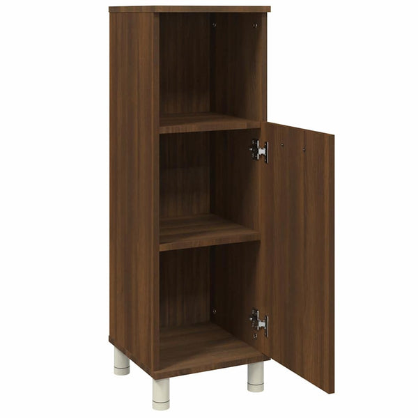 Badschrank Braun Eichenoptik 30x30x95 cm
