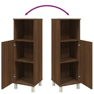 Badschrank Braun Eichenoptik 30x30x95 cm