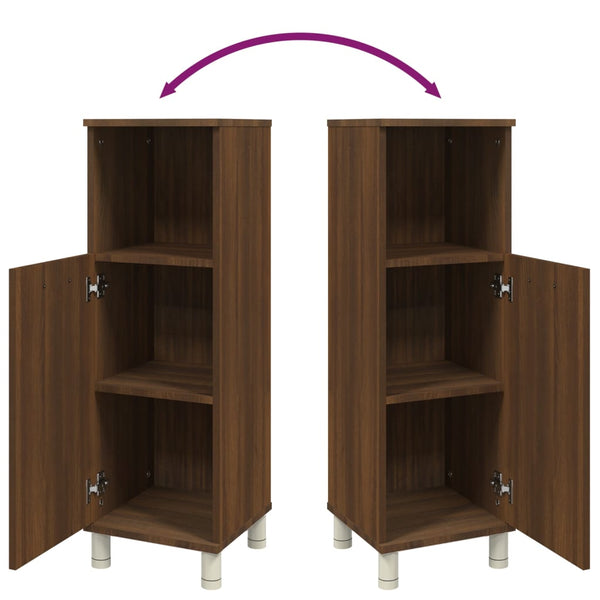 Badschrank Braun Eichenoptik 30x30x95 cm