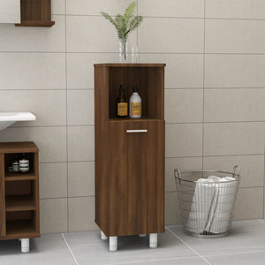 Badschrank Braun Eichenoptik 30x30x95 cm