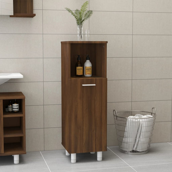 Badschrank Braun Eichenoptik 30x30x95 cm
