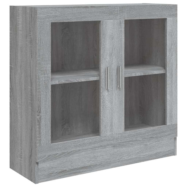 Grauer Vitrinenschrank Sonoma, 82,5 cm